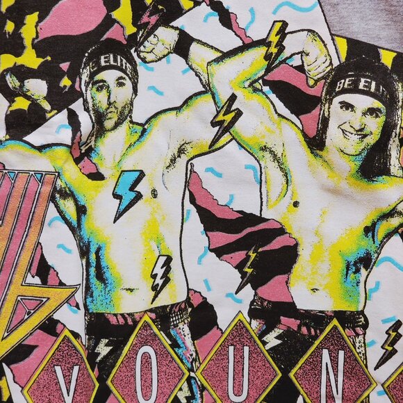 Pro Wrestling Crate Young Bucks Nick Matt Jackson AEW T-Shirt XL NWOT Gildan - Picture 2 of 4